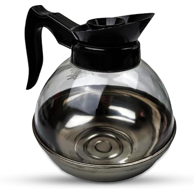 rayihni Sleek Black 64 Oz Plastic Polymer Coffee Decanter  Stainless Steel Bottom With Ergonomic Handle  Perfect For Serving Coffee At Home Or In Cafes - Image 2