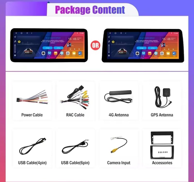 Vierex 12.3 Inch Car Stereo 12.3 inch Android Screen Suitable Both 9"/10" Size With Apple Carplay Android Auto Wireless WiFi DSP FM&AM BT AHD Camera Included Fast Interface (4+32GB Carplay Trapezoidal) - Image 4