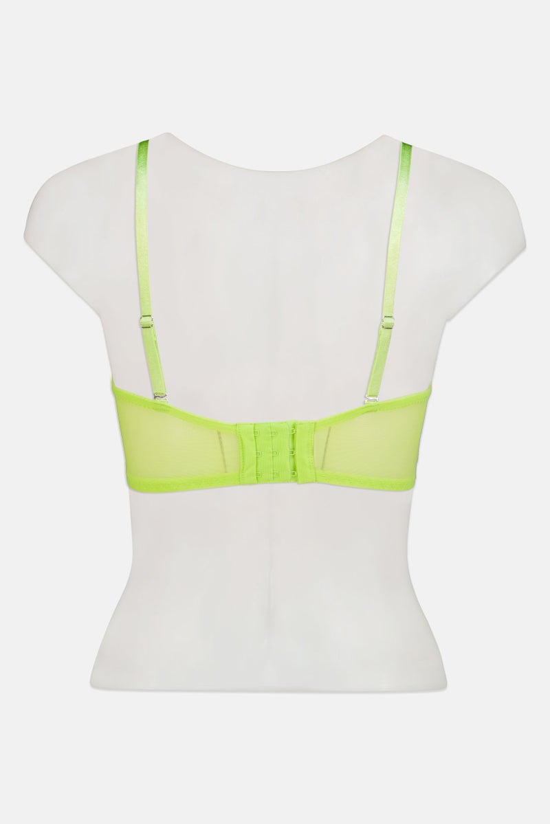 We Are We Wear Women Textured Lightly Padded Underwire Bra, Lime Green - Image 2