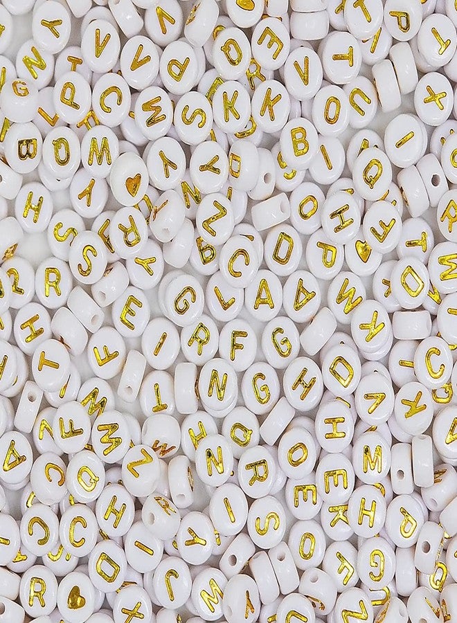 Melius Acrylic Gold Letter Beads, 1450 Pcs 4x7mm Round Alphabet Beads in 28 Grid Box for Jewelry Making, DIY Bracelets, Necklaces, Key Chains, Bracelets - Image 5