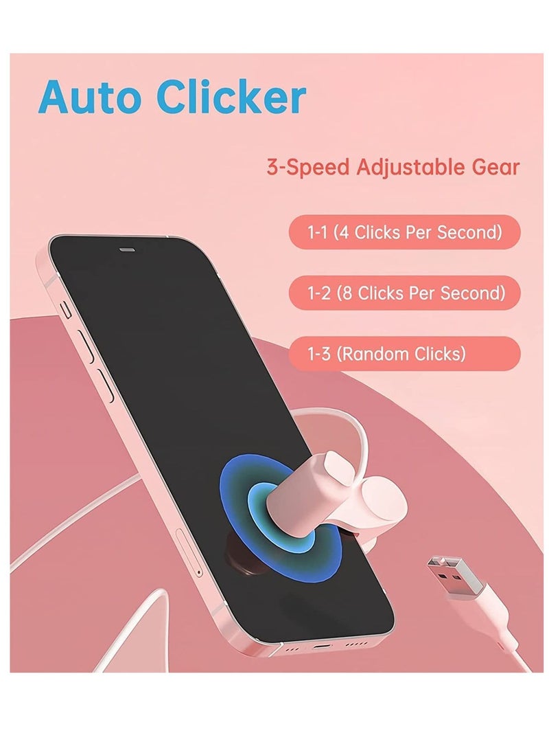 SYOSI - Auto-clicker Device for Mobile Phone and Tablet Computer Screen Simulated Finger Clicking USB Simulator Gaming Shopping Giving a Like in Tiktok Lightning Deal Live Broadcasts (Pink) - Image 1
