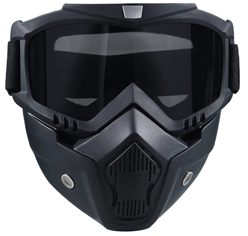 BROYEUR Paintball Mask Anti Fog,Tactical Full Face Mask Ski Mask Goggles Detachable Adjustable,Motorcycle Riding Face Protection (Black) - Image 1
