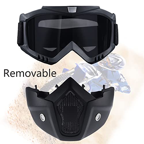 BROYEUR Paintball Mask Anti Fog,Tactical Full Face Mask Ski Mask Goggles Detachable Adjustable,Motorcycle Riding Face Protection (Black) - Image 2