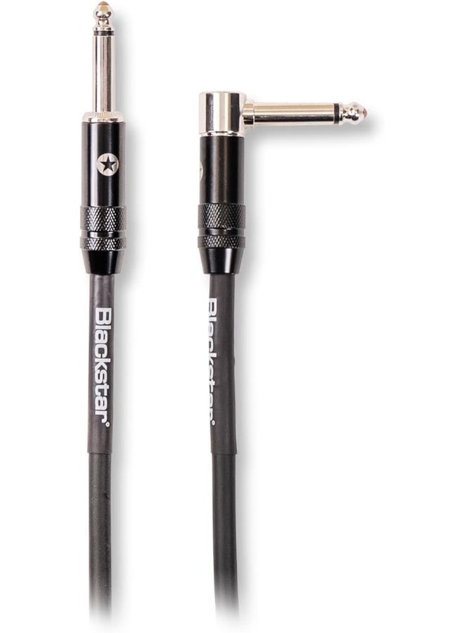Blackstar 6m (20ft) Pro Series Instrument Cable - Straight ¼” Jack to Angle ¼” Jack - Image 2