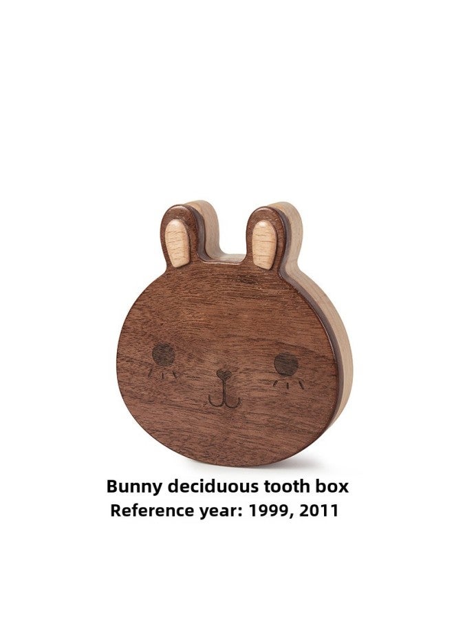 Mu Mu Zodiac Teeth Box Children's Solid Wood Teeth Storage Box For Boys And Girls Preservation Fetal Hair Commemorative Teeth Replacement Collection Box-Color:Zodiac Rabbit Deciduous Teeth Box  - Image 1
