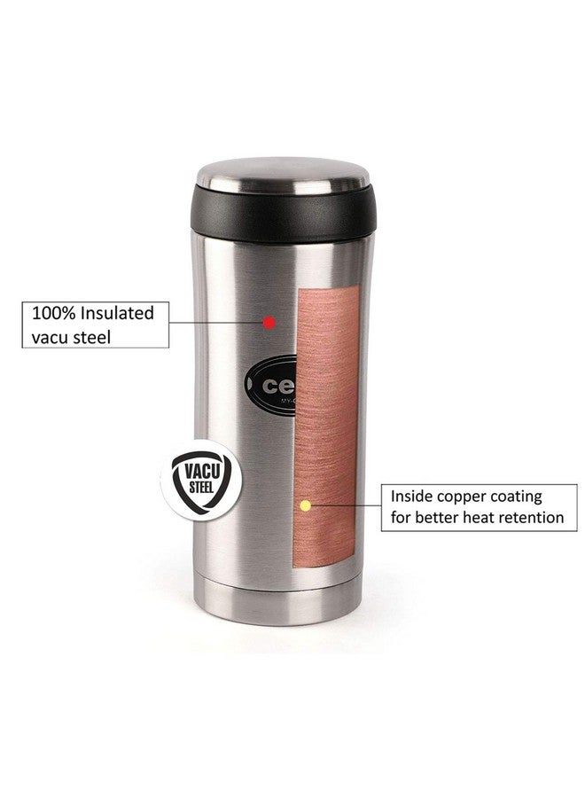 Cello My Cup Stainless Steel Water Bottle | Leak-Proof Cap & Wide Mouth Opening | Thermo Steel Technology | Ideal For Gym Or Various Outdoor Activities Like Hiking, Trekking | 500Ml- Silver - Image 2