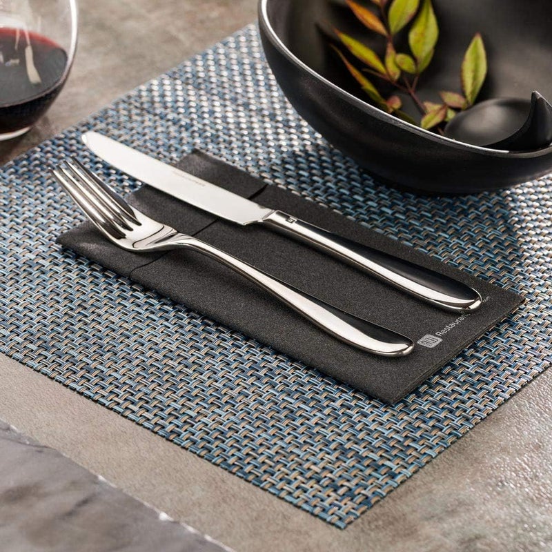 Restaurantware طقم 6 حصائر طاولة بلاستيكية من رستورانتوير أمالفي 16 × 12 بوصة بتصميم سلة للخارج مقاومة للحرارة وغير قابلة للبقع باللون الأزرق البلطيقي - Image 3