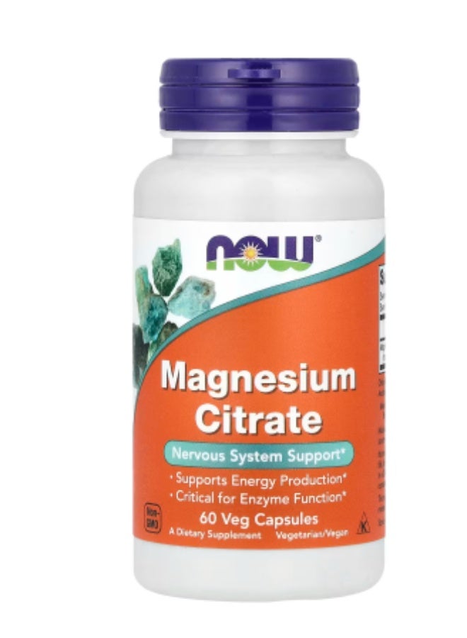 Now Magnesium Citrate, 60 Veg Capsules