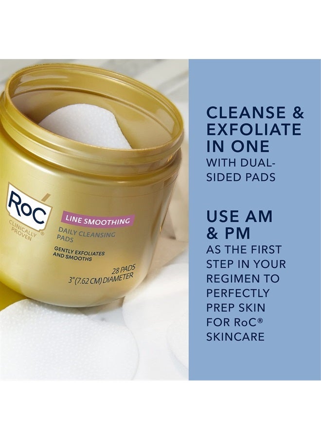 RoC أقراص إعادة السطح، وسادات مزيل المكياج المقشرة غير المسببة للحساسية للتجاعيد ولون البشرة، العناية بالبشرة غير المسببة للحساسية، منظف يومي خالي من الزيت، 28 قطعة (قد يختلف التعبئة) - Image 5