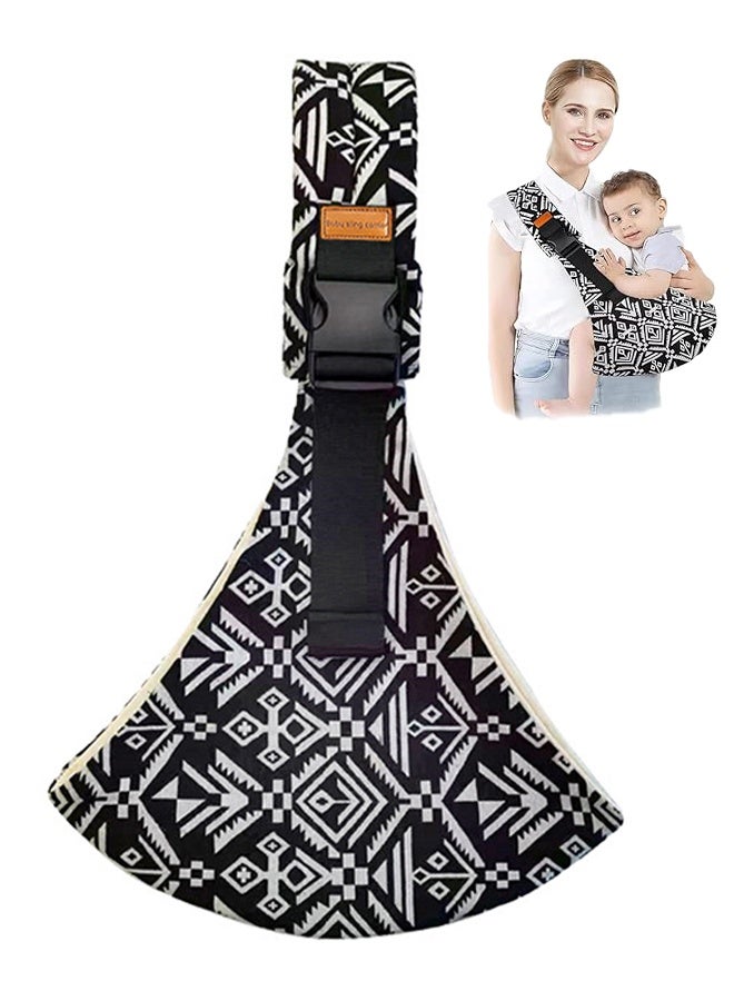 حامل الطفل الحامل، حامل الطفل القابل للتعديل، حمالة الطفل الحامل وخفيفة الوزن، مقعد الورك غير المنزلق الحامل 10-15 KG، لتودler 0-36 شهر -بلاك سايلبوت - Image 1