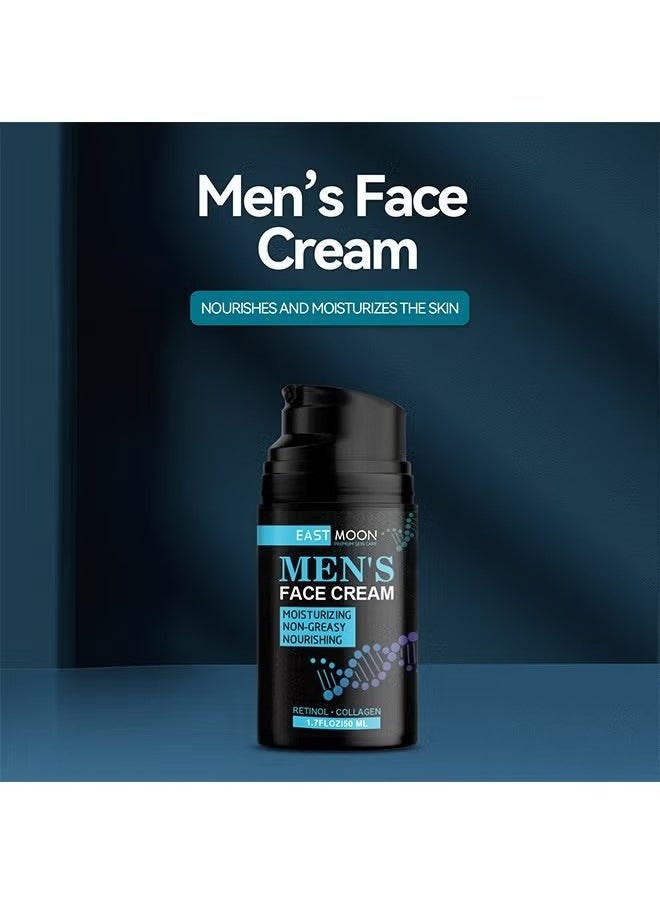 East Moon - Men'S Face Cream, Men's Moisturizer Anti-Aging Face Cream for Men, Lifting and Firming Naturally Collagen & Hyaluronic Acid - Day & Night Anti Wrinkle Control Oil Face Cream Lotion 50ml - Image 1