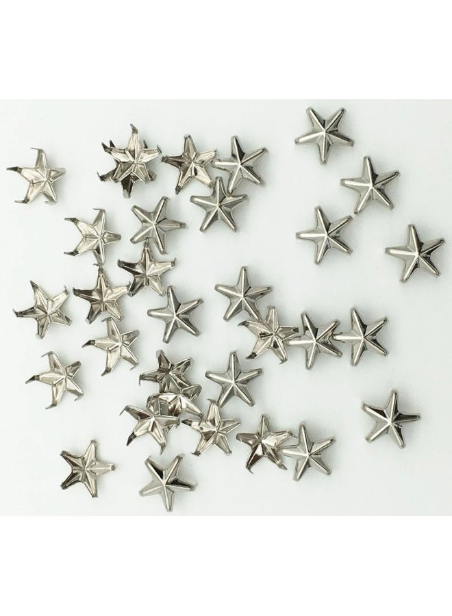 Newless 100pcs 10mm Star DIY Leathercraft Metal Punk Studs Rivet Spikes Nailheads 10mm Silver - Image 2
