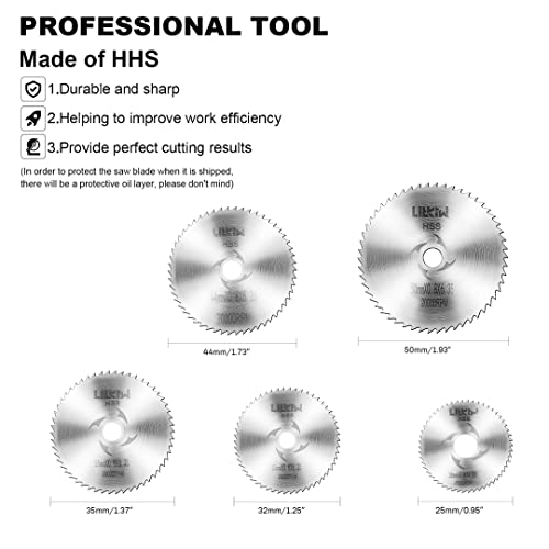 LitKiwi 1/4-Inch Hex Shank Rotary Drill Saw(with 5PCS Blades),HSS Saw Disc Wheel Cutting Blades for Drills Rotary Tools - Image 2