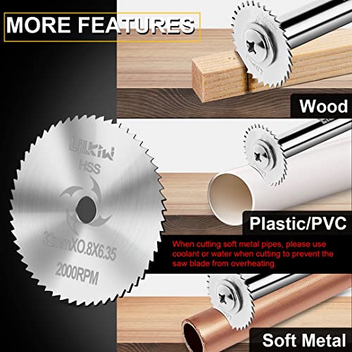 LitKiwi 1/4-Inch Hex Shank Rotary Drill Saw(with 5PCS Blades),HSS Saw Disc Wheel Cutting Blades for Drills Rotary Tools - Image 5