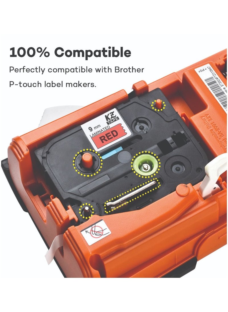 brother Brother P-Touch Label Tape 9mm .35'' Laminated  TZ Tape, TZe-221,121,421,621 P-Touch Label Maker PTH110 PTD210 PTD220 PTD200 PTD400, 4 PK  - Image 5