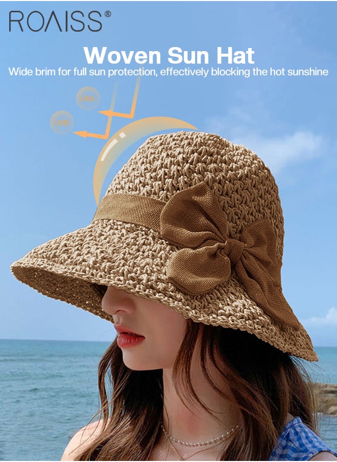 Women's Wide Brim Bow Decor Straw Hat, Lightweight Breathable Sun Hat with UV Protection for Summer Beach Outdoor, Fashion Accessories - pzsku/Z3DFC2A0D323654DDFCB2Z/45/_/1720428166/7615f395-0e46-4529-9d37-3e660f9b50c6