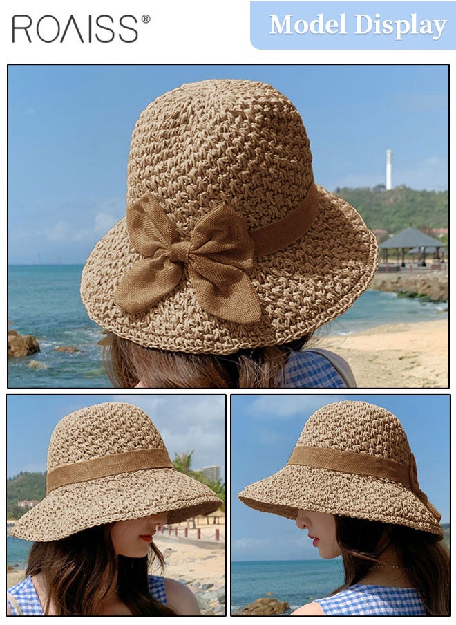 Women's Wide Brim Bow Decor Straw Hat, Lightweight Breathable Sun Hat with UV Protection for Summer Beach Outdoor, Fashion Accessories - pzsku/Z3DFC2A0D323654DDFCB2Z/45/_/1720509659/ca4dcfac-32e9-40e6-8950-2e0ffbfe82c3