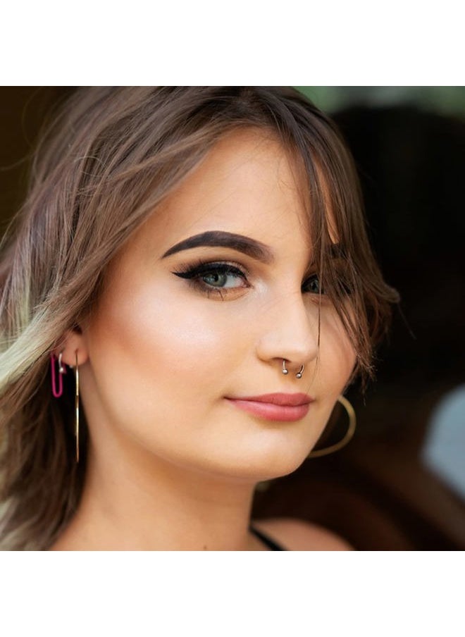 Yolev 32Pcs Horse Shoe Rings Surgical Steel 14G Different Sizes Horseshoe Rings Surgical Steel Nose Septum Horseshoe Ring Earring Eyebrow for Women Men Smile Piercing Jewelry  - Image 5