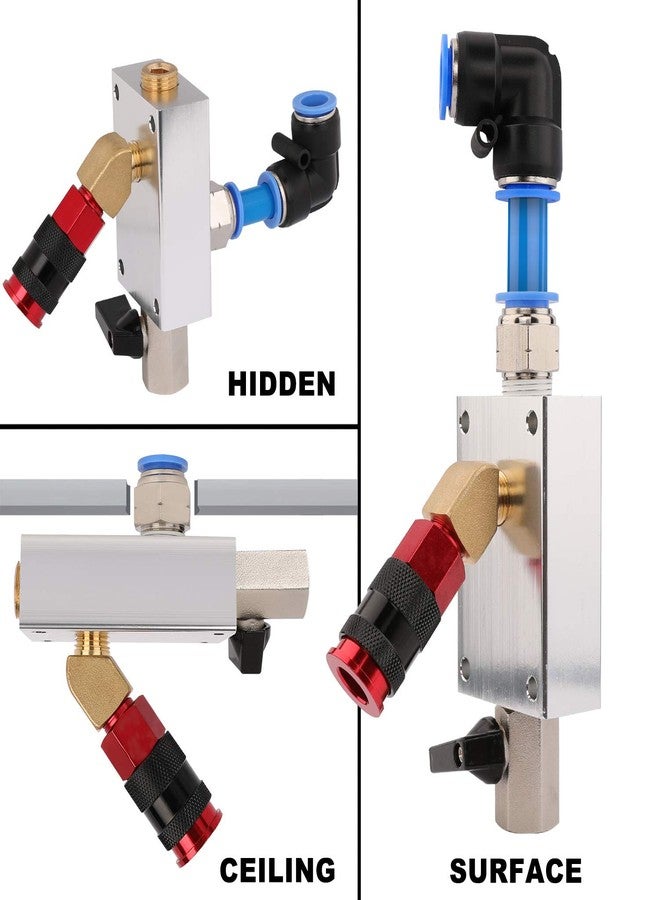 Hromee Compressed Air Outlet Kit for 1/2-Inch Tubing System with 1/4-Inch NPT Outlet Port, Air Push To Connect Outlet Block Set with Elbow NPT Straight and Universal Coupler - Image 5