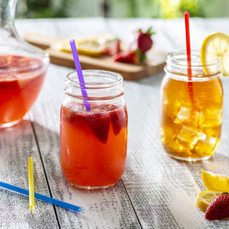Comfy Package [500 Pack] Colored Plastic Straws  7.75"" High Disposable Drinking Straws - Assorted Colors - Image 3