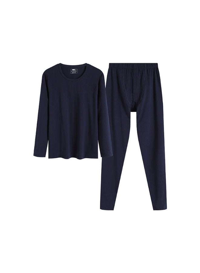 NIBEMINENT Men's Pure Cotton Autumn Tops And Pants Base Layer Thin-style Underwear All-cotton Winter And Autumn Warm Set - Image 1