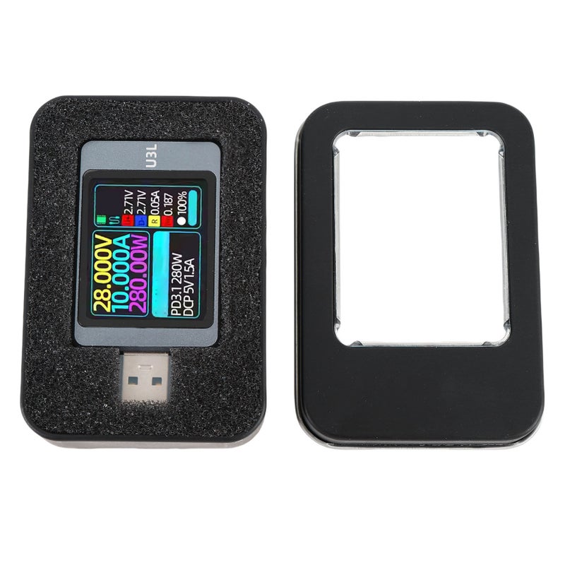 USB Tester 1.77 Inch 128x160 TFT Display - Aluminum Alloy Casing USB Multimeter With Fast Charging Protocol Detection for Electronic Device Maintenance & Cable Testing - Image 2