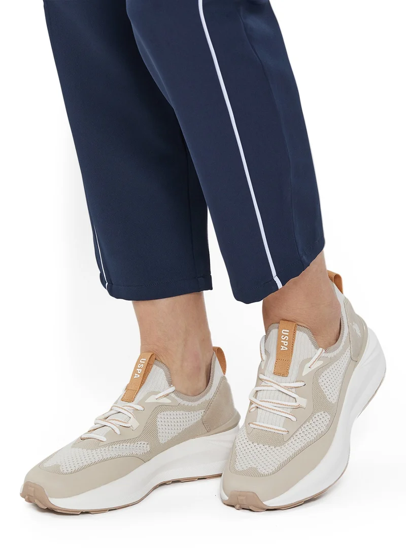 U.S. Polo Assn. Women's Beige Low-Top Ultra-Light Shoe – Your All-Day Friend Who Really Cares for Your Feet, from Morning Jogs to Late-Night Strolls!