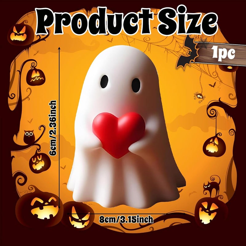 Chgfs Repeated use resistant selected material Valentines Day Gifts for Him Her Women,Ghost Figurine - Spooky Resin Ghost Statue, Cute Red Heart Ghost Valentine Decor Home Decoration Humorous Desktop Valentines Day Gifts Art Piece Globally selected raw material - Image 2