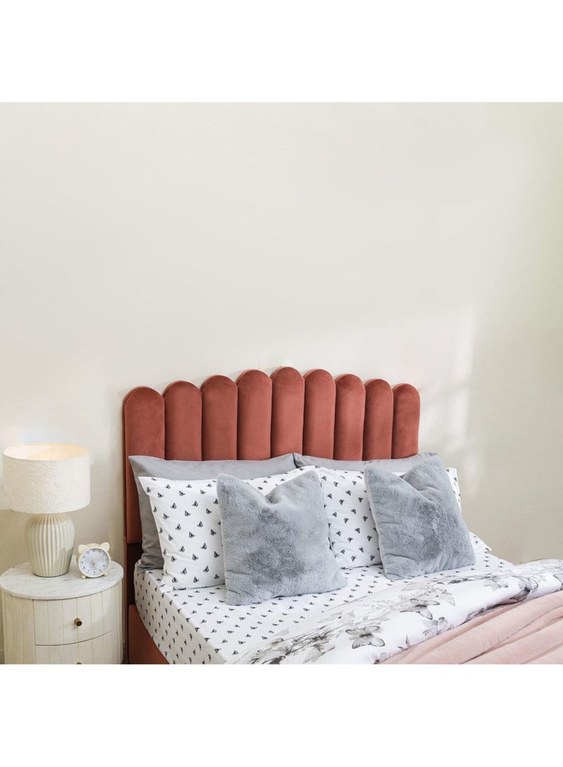 Karnak Almira Upholstered Velvet Bed Frame Bedroom Furniture Strong And Sturdy Modern Design Wooden Bed | Quiet & Comfortable Bed (Eu - Single 90x200cm, Pink) - Image 2