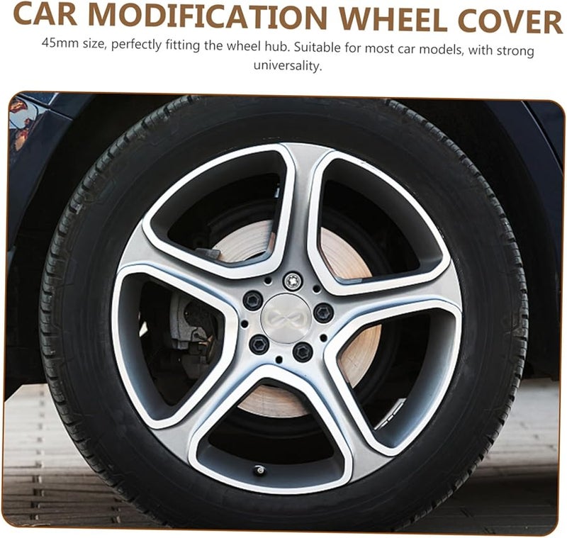 فضة 4 قطع أغطية مركز عجلات محترفة لمركبات، أغطية إكسسوارات السيارات - Image 5