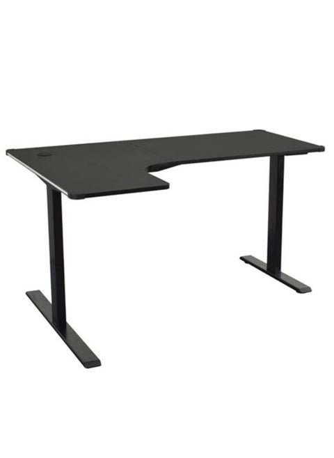 Height Adjustable Electric Stand Desk L Shaped Single Motor Ergonomic Standing Desk Large Desktop Black Computer Desk
