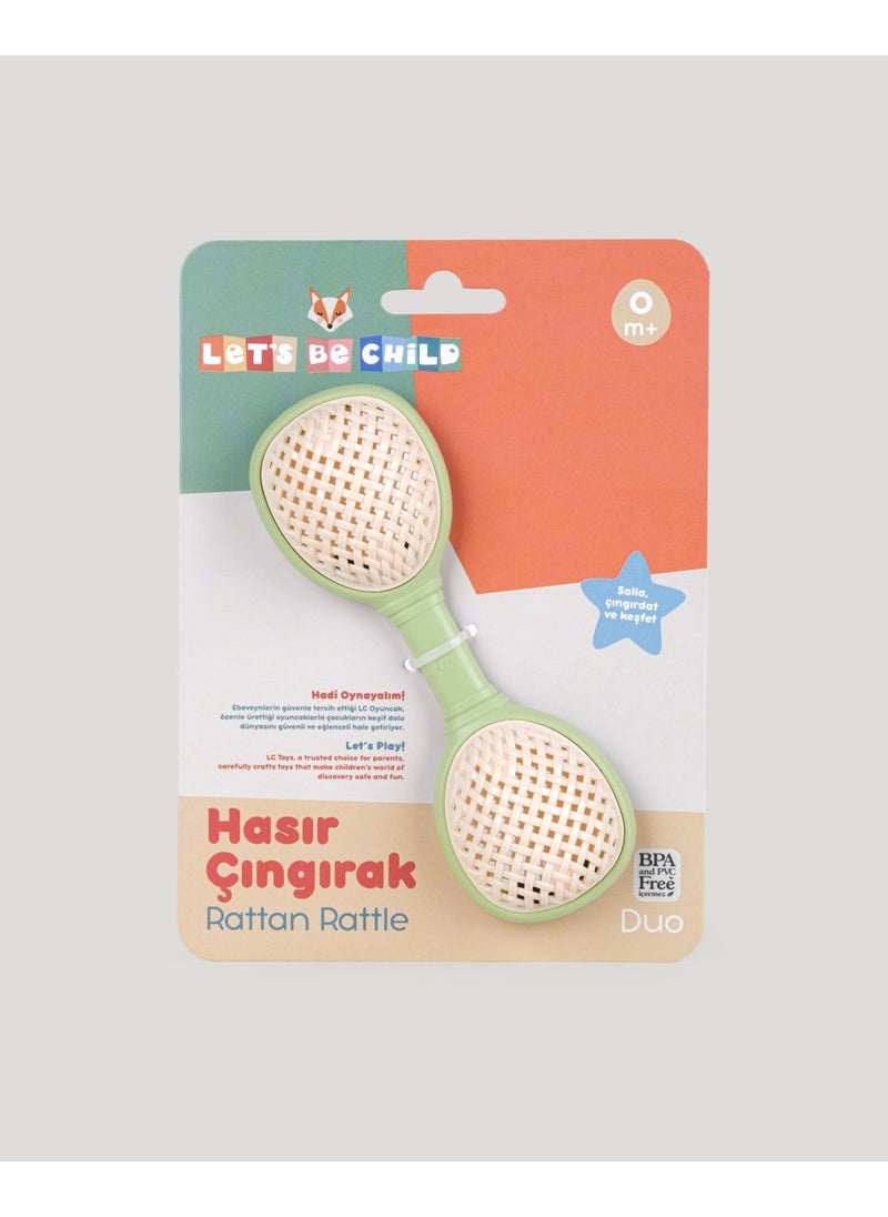 Let's Be Child Lc Duo Wicker Rattle Green  - Image 3