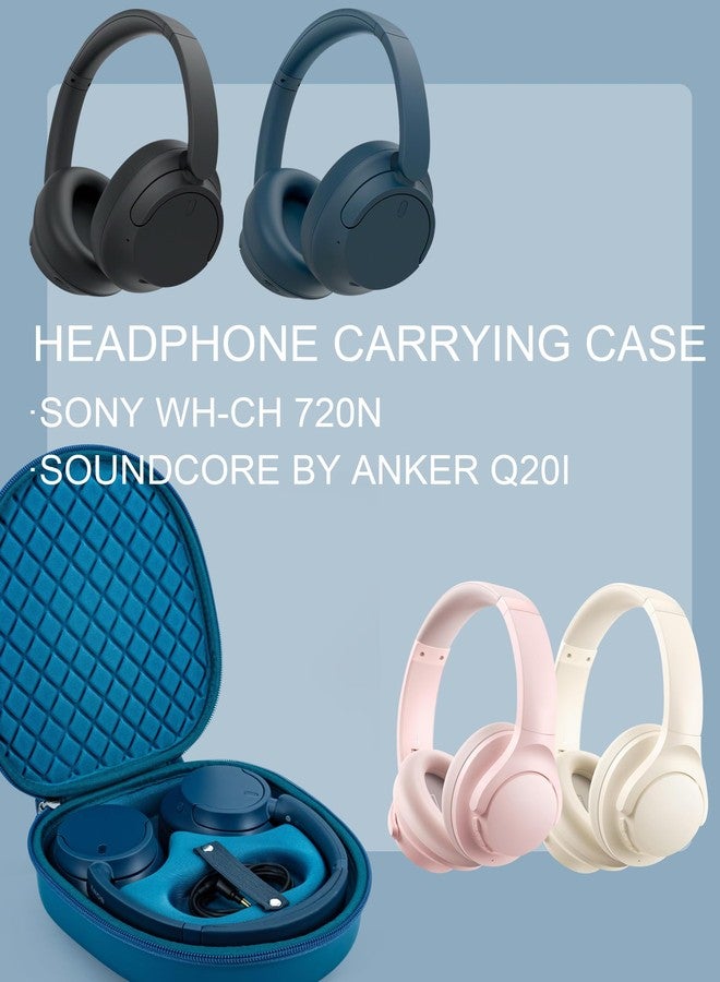 stukcaze Headphone Case for Sony WH-CH720N WH-CH720NB Tune 720BT, Hard Portable Over Ear Headphone Carrying Case, Wireless Headphone Storage Protective Case for Travel Home (Blue-Pattern) - Image 2