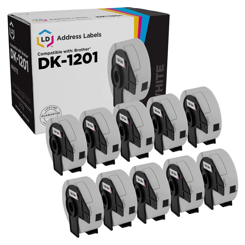 LD Compatible Address Label Replacements for Brother DK-1201 1.1 inch x 3.5 inch (10-Pack) - Image 1