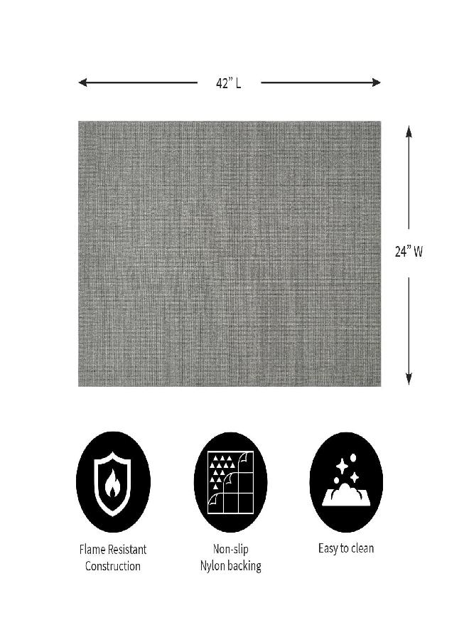 Plow & Hearth Plow & Hearth Dalton 2x3'6" Fireproof Hearth Rug | Ash | Wool Blend Fireplace Mat | Protect Home Décor Hardwood Floor and Carpet from Sparks and Embers Wood Stove  - Image 1