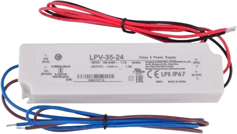 LPV 35 24V Medium Voltage Transformer IP67 Power Supply Adapter - Image 1