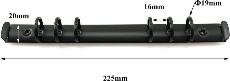heyous 2pcs A5 Notebook 6-Hole Ring Binder Mechanisms 1.9cm Diameter Black Color Metal Clip Ring Binder DIY Fill Paper Storage Folder Accessories - Image 3