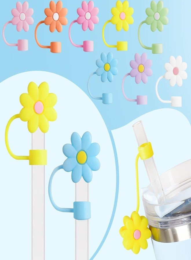 TREXEE 5PCS Silicone Straw Covers Cap Compatible with Stanley 10mm Cute Flower Straw Toppers for Tumblers, Dust-Proof Drinking Straw Caps for Reusable Straws Tips Lids (Multicolor) - Image 5