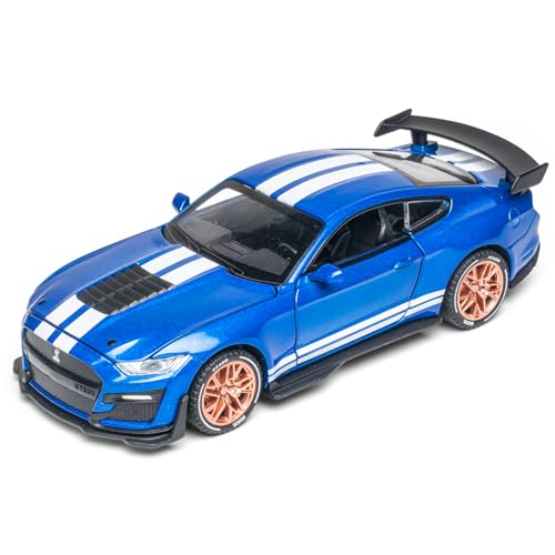 FLYKIRIN Toy Cars 132 Scale Ford GT Diecast Cars Light Sound Pull Back Function GT500Blue - Image 1