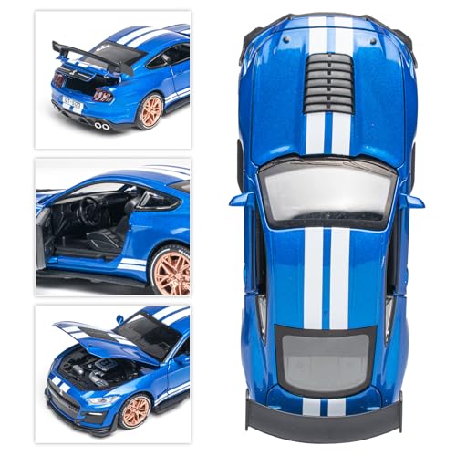 FLYKIRIN Toy Cars 132 Scale Ford GT Diecast Cars Light Sound Pull Back Function GT500Blue - Image 5
