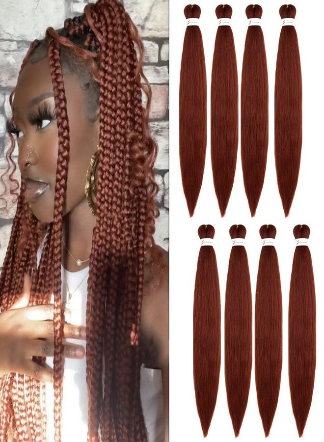 ShowCoco Pre Stretched Braiding Hair Copper Red Long Braid 32 Inch 8 Packs Braiding Hair Extensions Professional Synthetic Fiber Crochet Twist Braids(32inch,#350) - Image 1