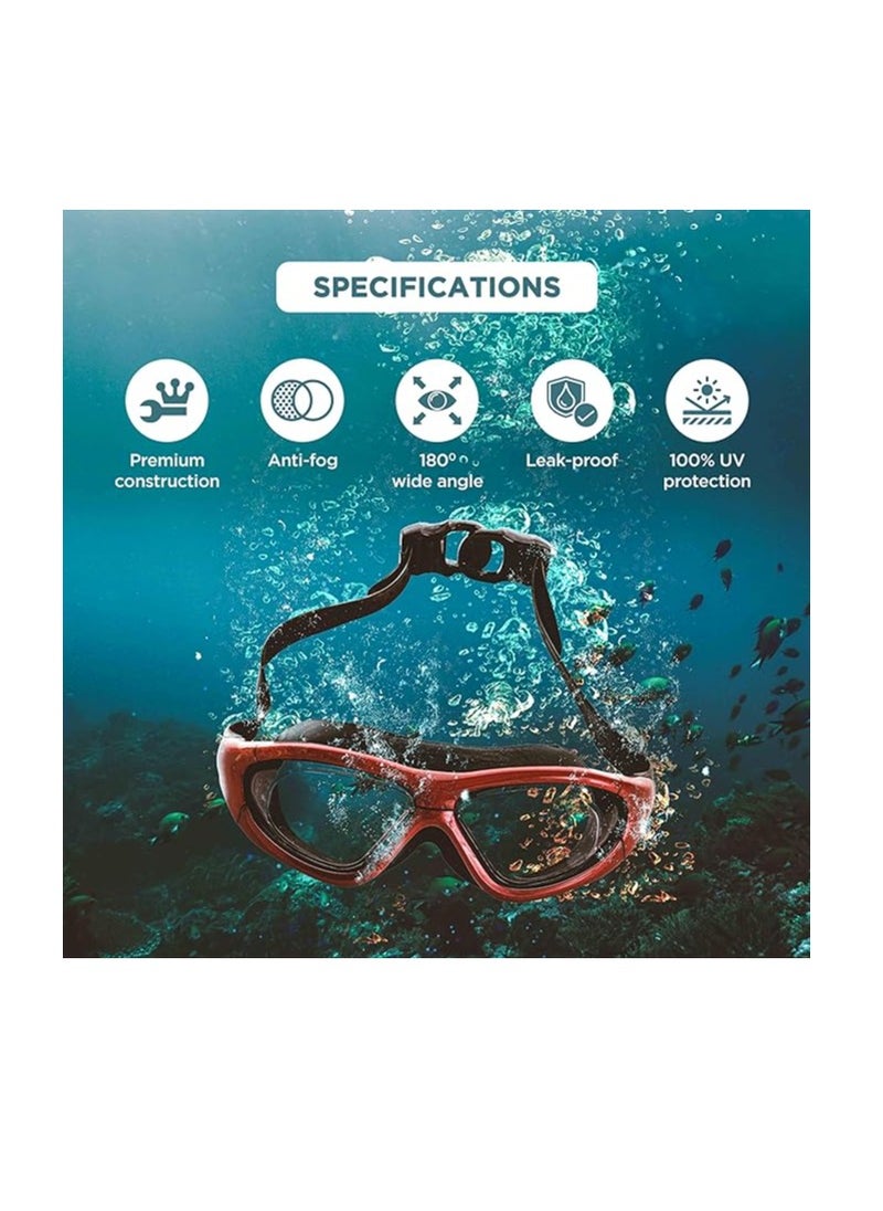 ENDLESS  Premium Swimming Goggle with Anti-Fog and UV Protection | Stylish Big Frame for more Visibility | Soft Silicone Gasket for Leak Proof | With Hard Case  - Image 2