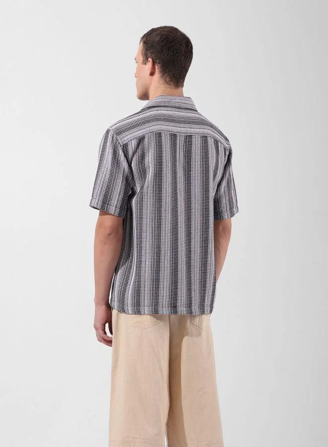 شركة المرآب الهندية Men Relaxed Fit Checked Cuban Collar Half Sleeves Shirt