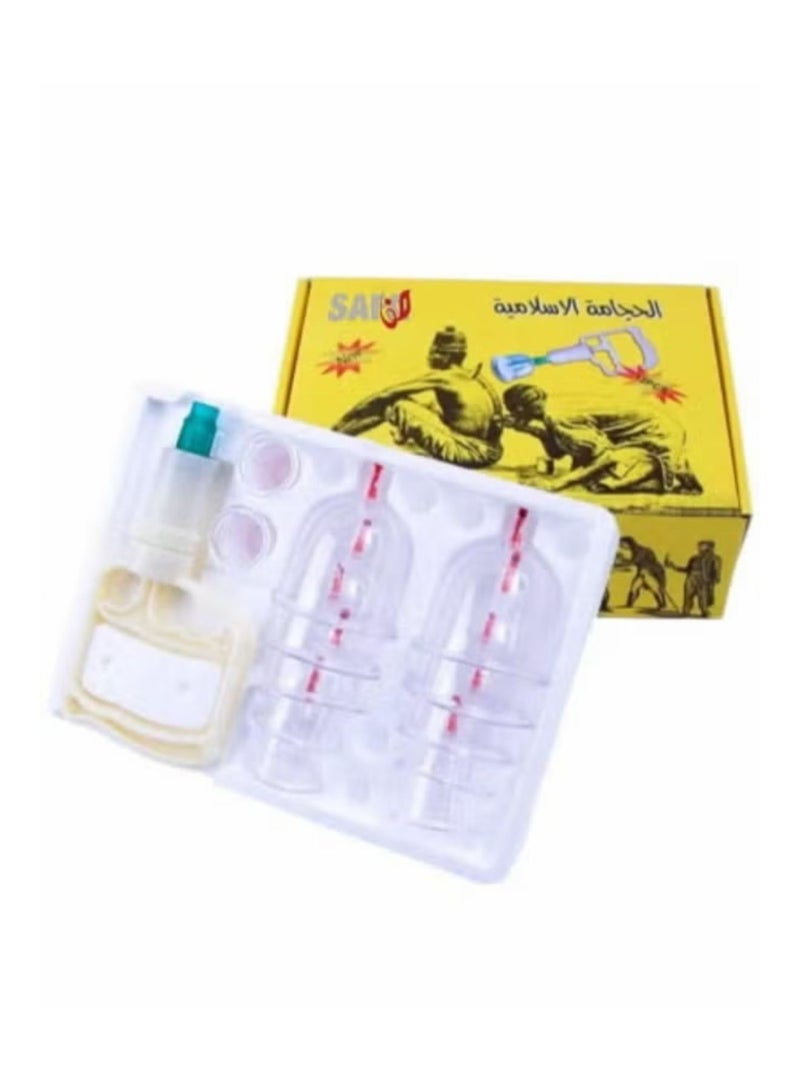 SAFA MED Islamic Hijama  cupping set of 12 cups have different sizes with big suction device - Image 4