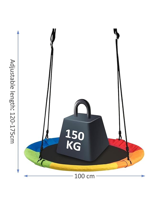 Sumkyle Saucer Tree Swing Adults Round Flying Swing Set With Adjustable Strap Waterproof Oxford Cloth Swing For Kids Circle Toy Gifts Playground - Image 3