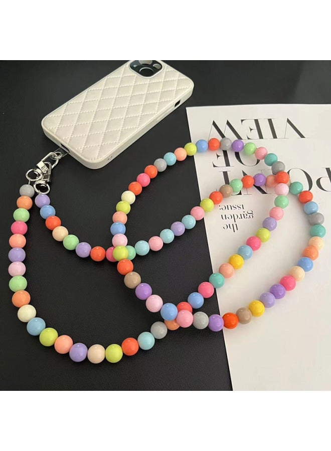 Internet Celebrity Same Style Color Beaded Crossbody Rope Bag Replacement Chain Removable Phone Case Gasket Bohemian Style-Specifications Support Image Upload:Deep Color Chain Door Deduction + Transparent Gasket - Image 3