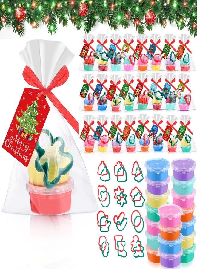 Blosssound Christmas Clay Sets Pcs Christmas Party Favors with Pcs Xmas Clays Molds DIY Holiday Clay Craft Kit for Classroom Gifts Treat Bags Stuffers Supplies(Green, Modern) - Image 1