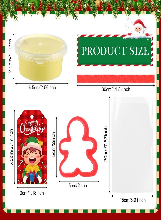 Blosssound Christmas Clay Sets Pcs Christmas Party Favors with Pcs Xmas Clays Molds DIY Holiday Clay Craft Kit for Classroom Gifts Treat Bags Stuffers Supplies(Green, Modern) - Image 3