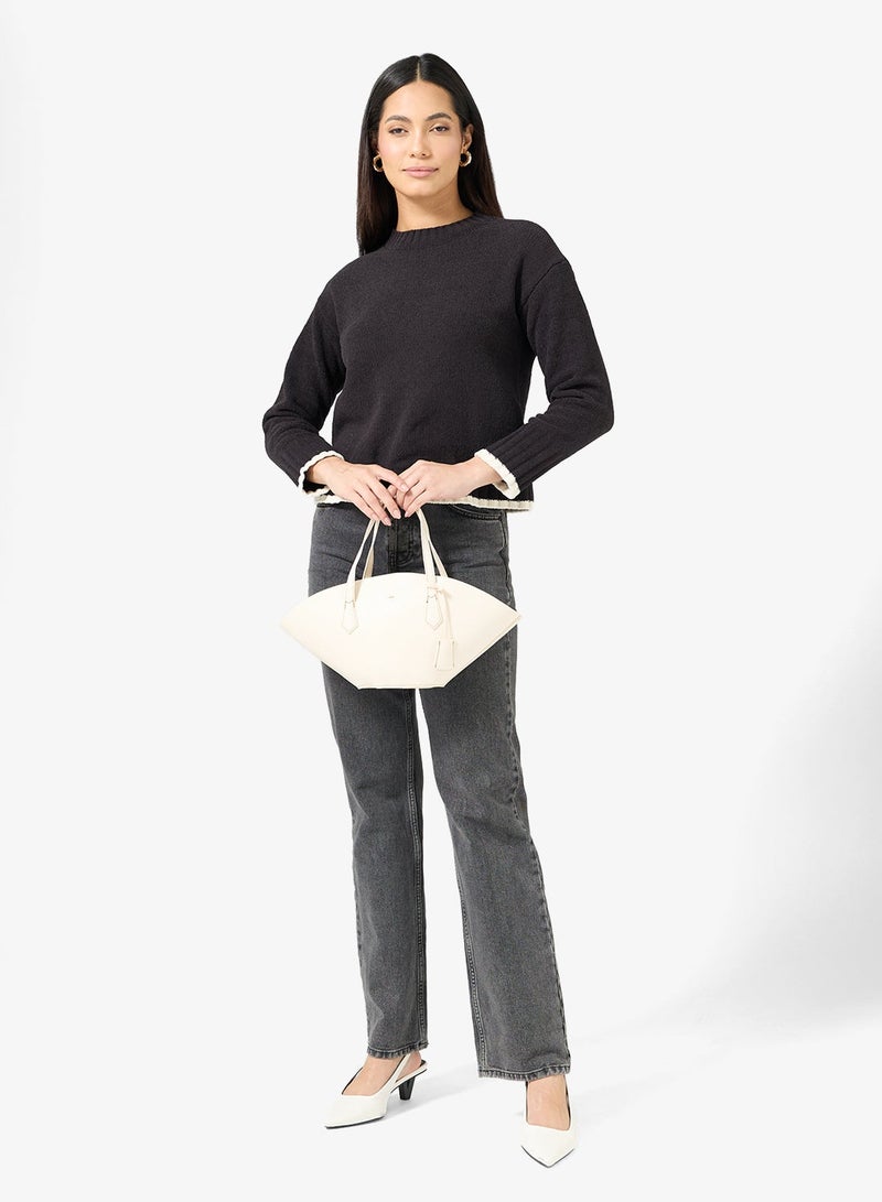 فيرو مودا كنزة بياقة دائرية وأكمام طويلة - Image 4