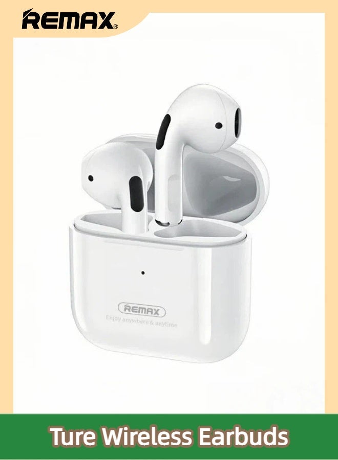 REMAX TWS-10i True Wireless Earbuds, Stereo Music, Call, Gaming Headset, Bluetooth 5.0, Comfortable Fit, Long Battery Life, Fast Charging, Compact and Portable, With Android/iPhone/iOS Devices, White - Image 1